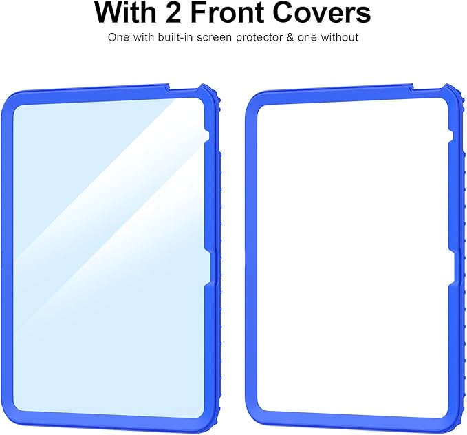 SEYMAC stock Case for iPad (A16) 11th/10th Generation 11''/10.9'' 2025/2022, with Built-in Screen Protector, Shoulder Strap, Built-in Kickstand, Rugged Full Body Shockproof Protective Case, Blue