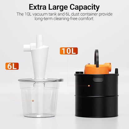 Supports 300W Spindle/500W Spindle Motor CNC Machines CNC Vacuum Cleaner with Dust Boot and Secondary Separation Bucket CNC Router Milling Machine Dust Collector