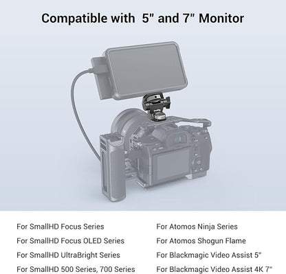 SmallRig Adjustable Camera Monitor Mount for ARRI-Style (Upgrade), 360° Swivel and 180° Tilt Monitor Holder Anti-Twist Support 5” and 7” Field Monitor