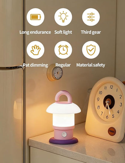 Sgohevn LED Night Light for Bedroom - Tap Control Table Lamp with 3 Brightness Levels, USB Rechargeable & Battery Powered Bedside Lamp for Kids and Nursery Christmas Gifts for Birthday