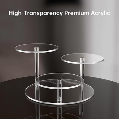 NiHome Clear Acrylic Display Stand for LEGO Botanical Collection Sets, Multi-Tier Showcase Figurine Display Shelf Riser for Collectibles and Room Decor, Perfume Riser Holder, Tabletop Plant Stand,2PCS