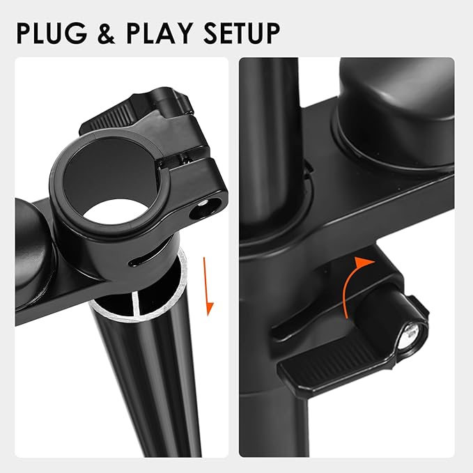 TARION Modular Desktop Arm Mount - 48cm / 19" Single Desk Stand with Tablet Holder & VESA Mount for Laptop Monitor 360° Adjustable - Compatible with 35mm Rod Lite Z Desktop - Titanrig Arm X