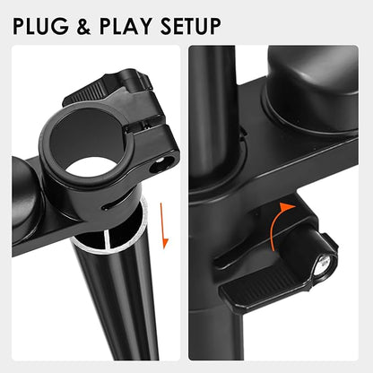 TARION Modular Desktop Arm Mount - 48cm / 19" Single Desk Stand with Tablet Holder & VESA Mount for Laptop Monitor 360° Adjustable - Compatible with 35mm Rod Lite Z Desktop - Titanrig Arm X