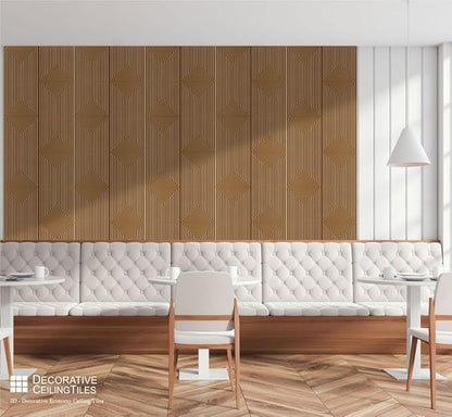 From Plain To Beautiful In Hours 9004 Depth Tier PVC 12 in x 12 in Peel and Stick Wall Panels (Covers / 10 sq.ft), Brown Candy, 10 Piece
