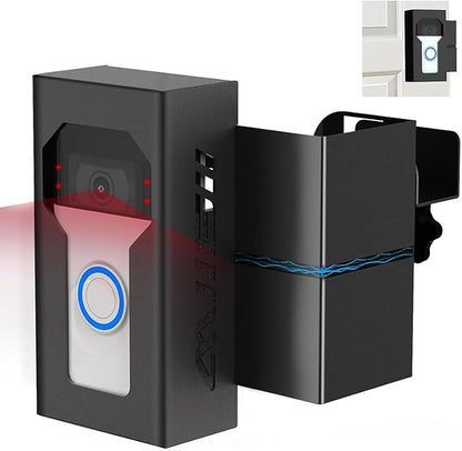 Anti Theft Ring Doorbell Mount, All Metal Ring Camera Door Mount Upgrade with Charging Port, No Drill Ring Doorbell Holder for Home Apartment Door, Compatible with Ring / Blink Video Doorbell