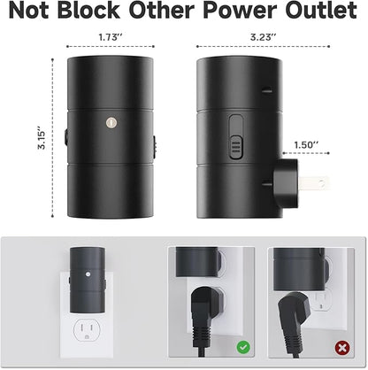 NIORSUN Night Lights Plug into Wall, Dimmable with 3 Color Modes & Auto On/Off Sensor, Ultra-Slim Nightlight for Hallway, Bathroom, Bedroom, Nursery, Kitchen (2 Pack, Black)