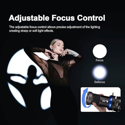 Bussi MG06 Max Optical Bowens Mount Snoot with 40 Gobos, 36° Lens Optical Snoot Spotlight for Photography Video Shape Light Studio,GOBO Light (Standard Bowens Mount)