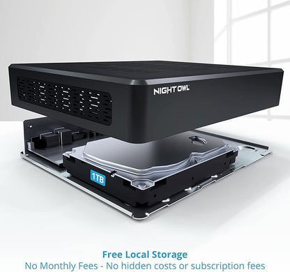 Night Owl Sp, Llc Night Owl 10 Channel Bluetooth Video Home Security Camera System with (4) Wi-Fi IP 4K HD Indoor/Outdoor Spotlight Cameras 2-Way Audio and 1TB Hard Drive, BTWN8-4L1