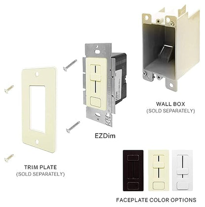 HitLights 60W LED Driver and Dimmer Switch Single Integrated Unit, EZDim 120V AC to 24V DC, Wall Dimmer Switch Compatible with Most Solid Color 24VDC Tape Lights and Fixtures, UL Listed