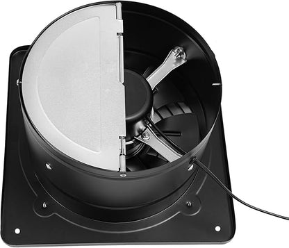XUFOPLY 10 Inch Exhaust Fan, 110V 100W Wall Mounted Vent Fans 2600RPM Kitchen Bathroom Windows Fan Metal Extractor Fan for Attic, Garage, Window Ventilation (Black, 10 Inch)
