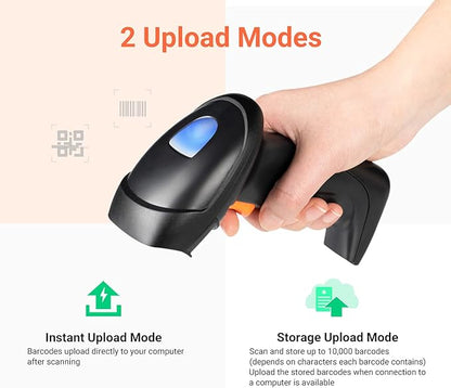 Tera Wireless 1D 2D QR Barcode Scanner with USB Charging Base Handheld Bar Code Reader Scanner Automatic Sensing Fast Precise Scanner HW0005