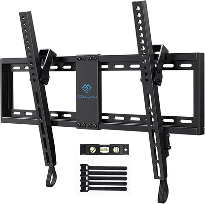 PERLESMITH UL Listed TV Mount for Most 37-85 inch TV, Universal Tilt TV Wall Mount Fits 16”- 24” Wood Stud with Loading 132 lbs & Max VESA 600x400mm, Low Profile Flat Wall Mount Bracket PSLTK1