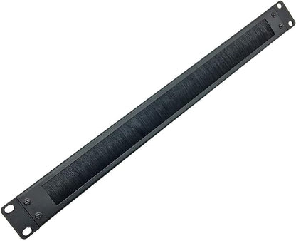 Jingchengmei 1U Disassembled Rack Mount Cable Management Panel with Brush for Cable Entry for 19-Inch Rack or Cabinet Black (BF01UAB2)