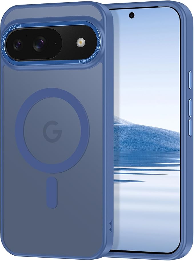 Magnetic for Google Pixel 9/Pixel 9 Pro Case, [Military Grade Drop Protection] [Compatible with MagSafe] Shockproof Slim Translucent Matte Anti-Slip for Women Girls Men Case, Blue