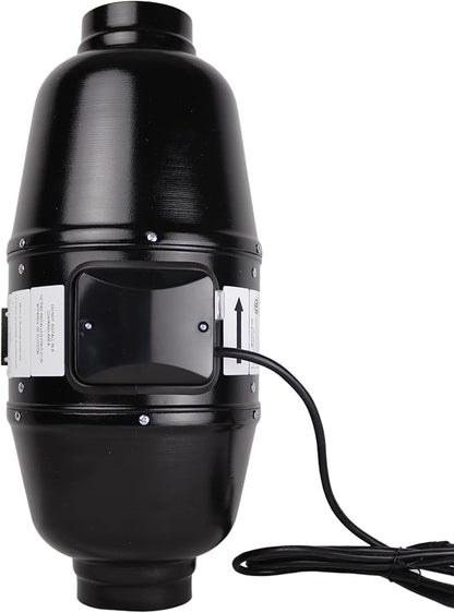 VENTS-US TT Silent M 100 - Metal Mixed Flow Booster Fan for High Static Pressure Applications, up to 128 CFM - Booster Ventilation Fan for 4 Inch Duct