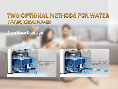 PTHRAOUTA Home Dehumidifier with Drain Hose, (950 sq.ft) 95oz Quiet dehumidifier for Bedroom Bathroom, with Air Reusable Filter Indoor deshumidificador for Basement RV Closet