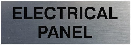 All Quality Basic Electrical Panel Sign - Fire Regulation Safety Compliance Sign - Silver - Medium (1 Pack)
