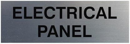 All Quality Basic Electrical Panel Sign - Fire Regulation Safety Compliance Sign - Silver - Large (1 Pack)