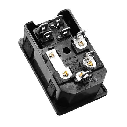 Ganasome 2 Sets IEC320 C14 Inlet Module Power Socket - AC 250V 10A, 4 Terminals, DPST Rocker Switch with Fuse Holder & Red Light, Panel Mount for Lab, Fitness & Industrial Equipment