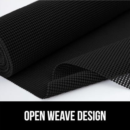 GORILLA GRIP powerGRIP Drawer Shelf and Cabinet Liner, Thick Strong Hold, Non-Adhesive Liners Protect Kitchen Cabinets and Cupboard, Bathroom Drawers, Easy Install, Breathable Mat, 20" x30', Black