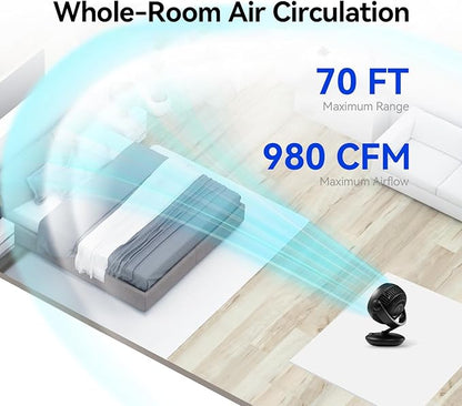 SIGBOT Fan for Bedroom with Remote,Ultra Quiet Desk Fans,with 3 Modes,8 Speeds,9-Hour Timer,10 inch,High-Velocity Cooling,Auto Oscillation Table Fans,Touch Control,for Home,Dorm,Clinic & Office