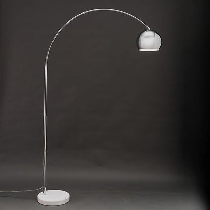 Brightech Olivia Floor Lamp, Arc Lamp for Living Rooms, Standing Lamp with LED Light Bulbs for Bedroom Reading, Great Living Room Décor, Tall Lamp for Offices - Chrome