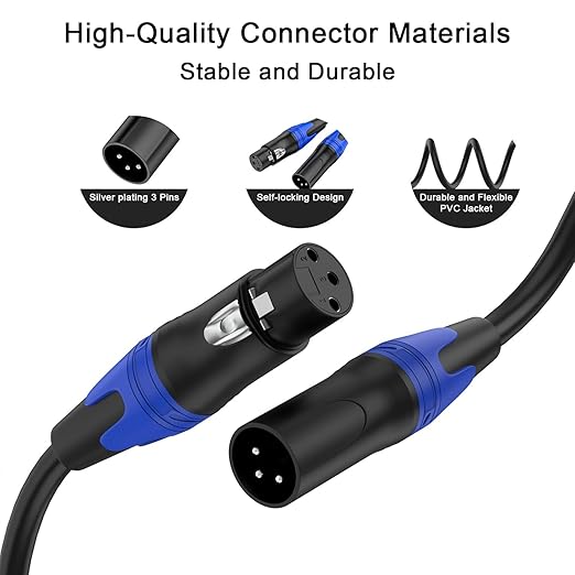 Seefeful (5FT) XLR Splitter Cable, 1 Female to 2 Male Patch Y Cable Balanced Microphone Splitter Cord Audio Adaptor