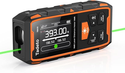 Tadeto Dual Laser Measuring Tool, 393FT/120M Bilateral Laser Measurement Tool Backlit LCD Display, Rechargeable Laser Measure with Ft/in/M Multiple Units Length/Area/Volume/Angle