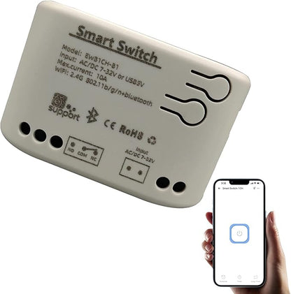 Newgoal Smart Switch Momentary/Latching WiFi Relay, eWeLink App Bluetooth Control Switch, DIY Smart Home, Compatible with Alexa Google Home