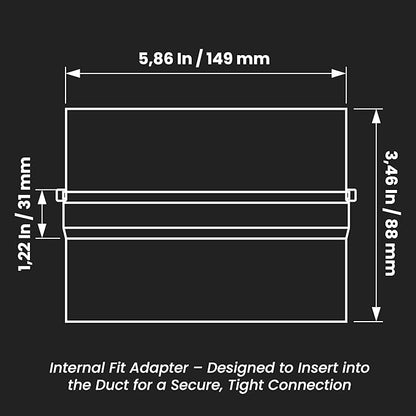 Draft Blocker 6'' Inch - Backdraft Damper - Draft Stopper - Backflow Preventer - Inline Fan Vent Deflector - One-Way Airflow Ducting - Dryer Duct Connector with Backdraught Flap