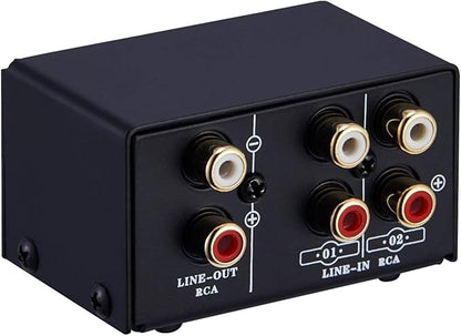summina RCA Switch Audio Switcher RCA 2 in 1 Out / 1 in 2 Out A/B Switch Stereo Audio Splitter Box with No Distortion RCA Jack for Switching Between Computer Speakers and Headphones
