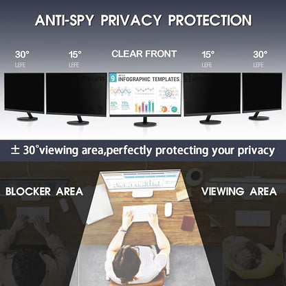 FILMEXT [2 Pack Removable Computer Privacy Screen Filter for 27 inch Monitor, Privacy Shield for Frameless Monitor Widescreen 16:9 Aspect Ratio, Blue Light Filter, Anti-Spy & Anti-Scratch