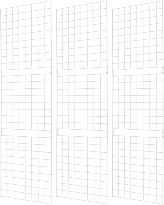 7RiversART Grid Wall Commercial Grade Gridwall Panels – Heavy Duty Grid Panel for Any Retail Display Wall Grid 2' Width x 7' Height, White (Pack of 3) Easily Portable