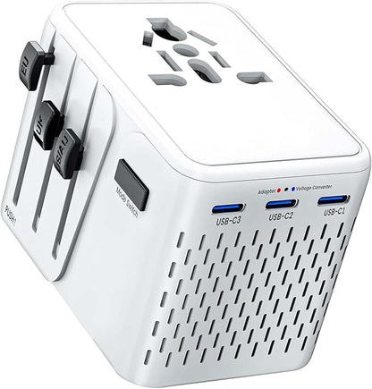Travelconverter Adapter Voltage Converter That Steps Down 230 Volts to 120 Volts for use in Over 200 Countries,Including The U.S., U.K., Europe, and Australia(White)