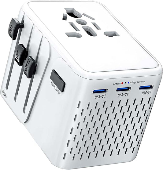 Travelconverter Adapter Voltage Converter That Steps Down 230 Volts to 120 Volts for use in Over 200 Countries,Including The U.S., U.K., Europe, and Australia(White)