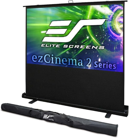 Elite Screens ezCinema 2 Projector Screen, 84-inch 16:9, Manual Floor Pull Up Scissor Backed Portable Home Office Classroom Front Projection + Carrying Bag | US Based Company 2-Year Warranty, F84XWH2