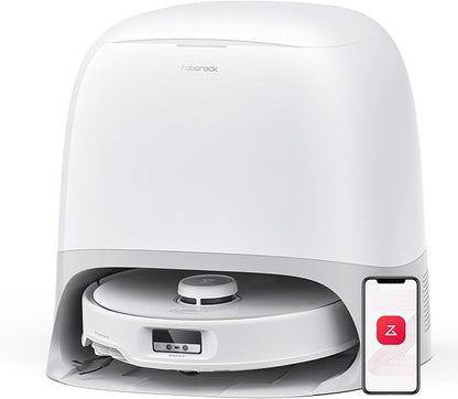 roborock Qrevo Curv Robot Vacuum and Mop, Zero-Tangling, AdaptiLift Chassis, FlexiArm Technology, Al Obstacle Recognition, 17mm Mop Lift, 18,500Pa Suction, Hot Water Mop Washing & Dock Self Cleaning