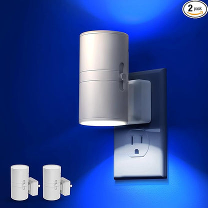 L LOHAS LED Night Light, 2 Pack Bluey Night Light, Plug into Wall, Dimmable, Sensor, Calm Blue Light for Bedroom, Bathroom, Hallway