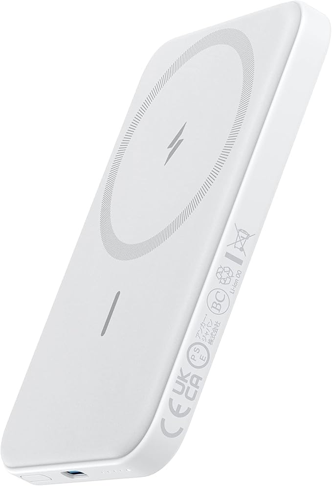 Anker 621 Magnetic Portable Charger (MagGo), 5,000mAh Wireless Power Bank with USB-C Cable, Magsafe-Compatible Battery Pack for iPhone 16/15/14/13/12 Series