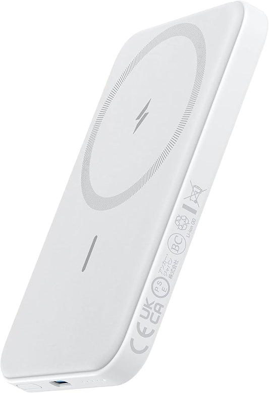 Anker 621 Magnetic Portable Charger (MagGo), 5,000mAh Wireless Power Bank with USB-C Cable, Magsafe-Compatible Battery Pack for iPhone 16/15/14/13/12 Series