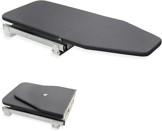 AKOZLIN Retractable Pull Out Ironing Board Closet Sliding Out Swivel Iron Board Mounted in Drawer with Heat Resistant Ironing Cover, Board Size: 31.88"*13", Gray