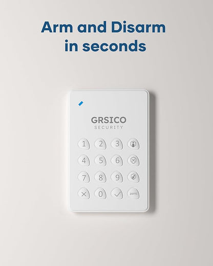 GRSICO Wireless Home Alarm System 15-Piece Kit, WiFi Alarm System for Home Security with Phone APP Alert (Alarm Siren, Keypad, Remote, Motion, and Door Sensors) for Home, Apartment, Work with Alexa