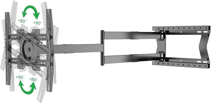Physix 2120 Long arm TV Wall Mount for 32-75 inch Screens | Extra Long Extension up to 47 inch | Heavy-Duty TV Mount Holds up to 77 lbs | Full-Motion, swivels up to 180° | Max. VESA 400x400