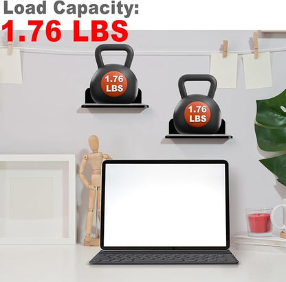 TXEsign Small Floating Shelves Speaker Shelves-2 Pack Wall Shelves Speaker Mount for Speaker Webcam Display Shelf Acrylic Shelves 4.25 x 4 inche(Black, Small)