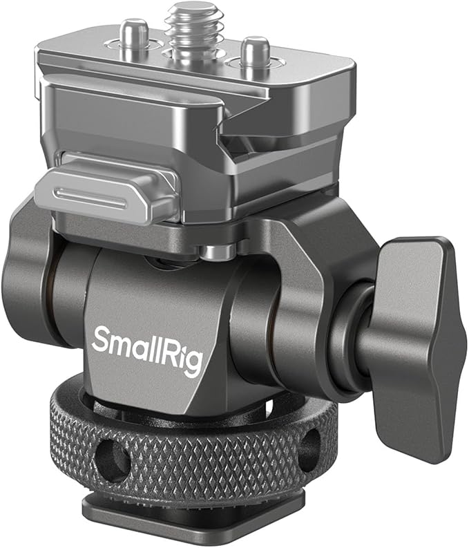 SmallRig HawkLock H21 Quick Release Monitor Mount with Cold Shoe Mount, Swivel and Tilt Adjustable Monitor Holder with 1/4"- 20 Screw, Dual Anti-Twist Design, for Ninja V and V+ Monitors