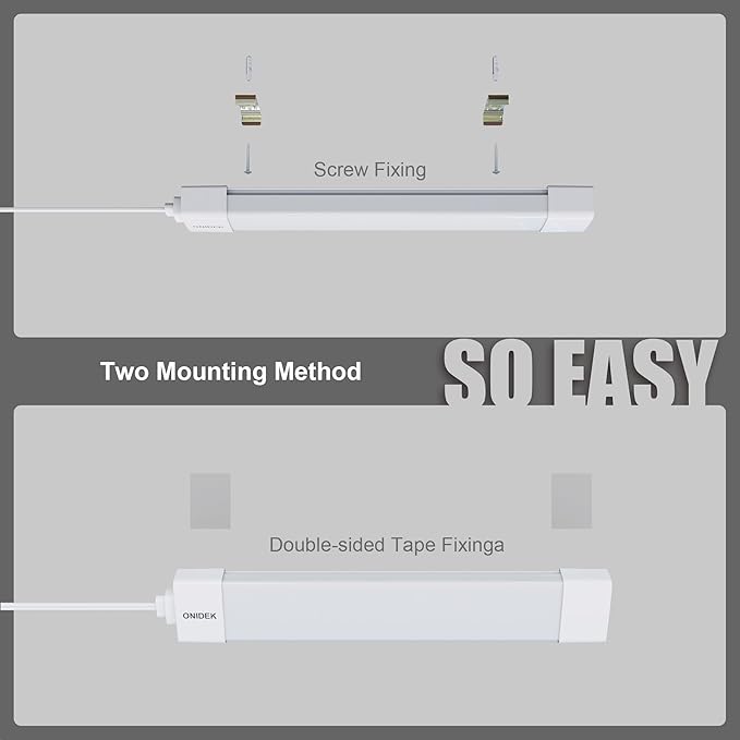 ONIDEK Under Cabinet Lights with Plug. 2700K-6500K Dimming and Color. with Wireless Control Panel and Remote Control.25W 2500LM for Garage, Kitchen, Bathroom, Closet, Office (36 inch)