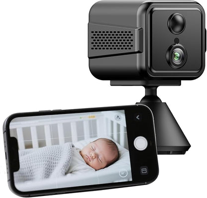 2025 Upgraded 4K Security Camera Wireless Indoor,Home Camera for Pet,Suitable for Home Offices, Wifi Cam with Night Vision, for Indoor and Outdoor Safety,Real Time Record Surveillance-Black T9W5