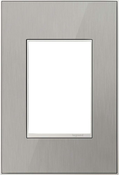 Legrand adorne Brushed Stainless, 1-Gang + Wall Plate, AWM1G3MS4