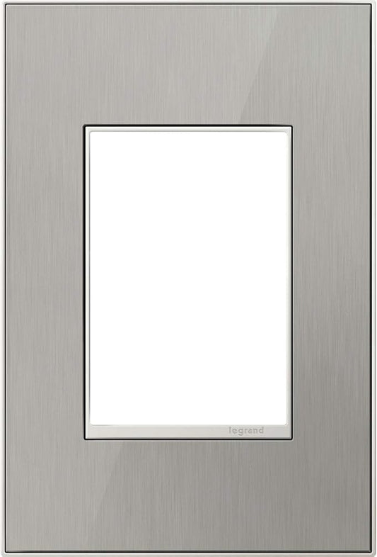 Legrand adorne Brushed Stainless, 1-Gang + Wall Plate, AWM1G3MS4