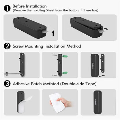 SECRUI Door Chime, Door Sensor Chime with Adjustable Volume, Easy Installation, 400ft Range, 52 Chimes, M508+D7 Door Open Chime for Business/Home When Entering, Black